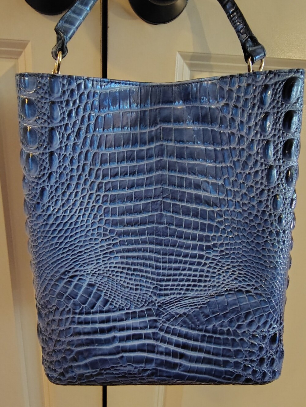 Brahmin Bluebonnet Amelia Leather Croc-Embossed Shoulder Bag - Picture 3 of 3